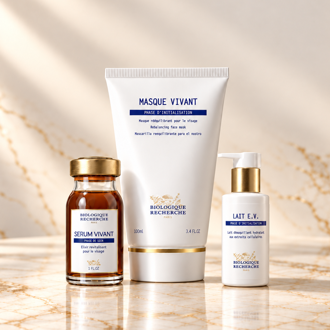Biologique Recherche - Serum Vivant (0.3 oz) + Masque Vivant Combo + Lait Cleanser 1.7 Free