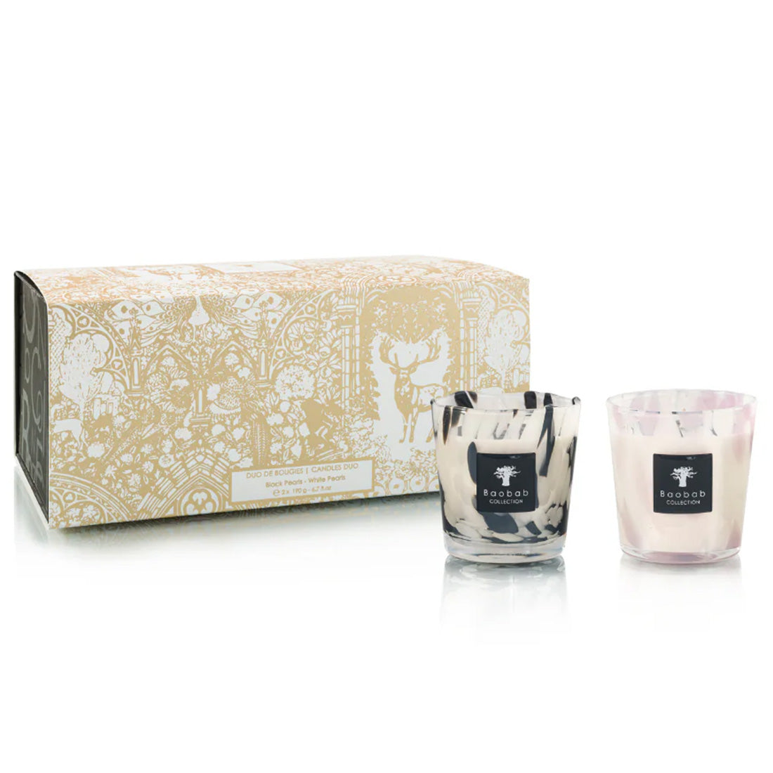 Black & White Pearls Candle Duo