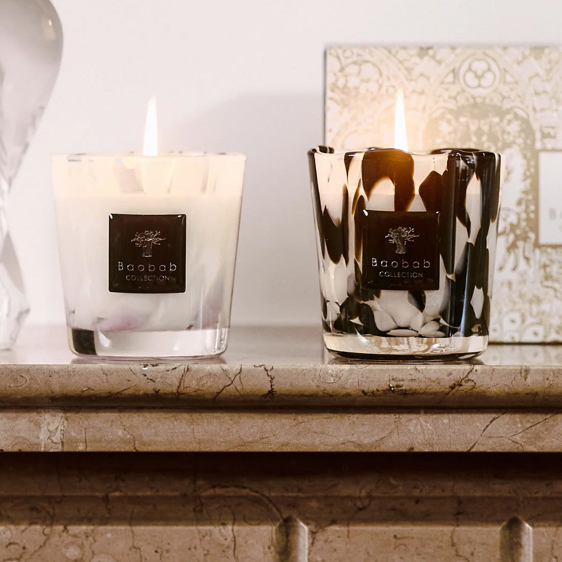 Black & White Pearls Candle Duo