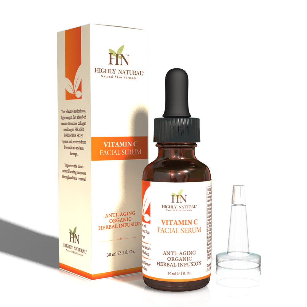 Highly Natural 20% Vitamin C Serum For Your Face Including Vitamin E – Ferulic Hyaluronic and Amino Acid Anti Aging Anti Wrinkles Rejuvenating Your Skin